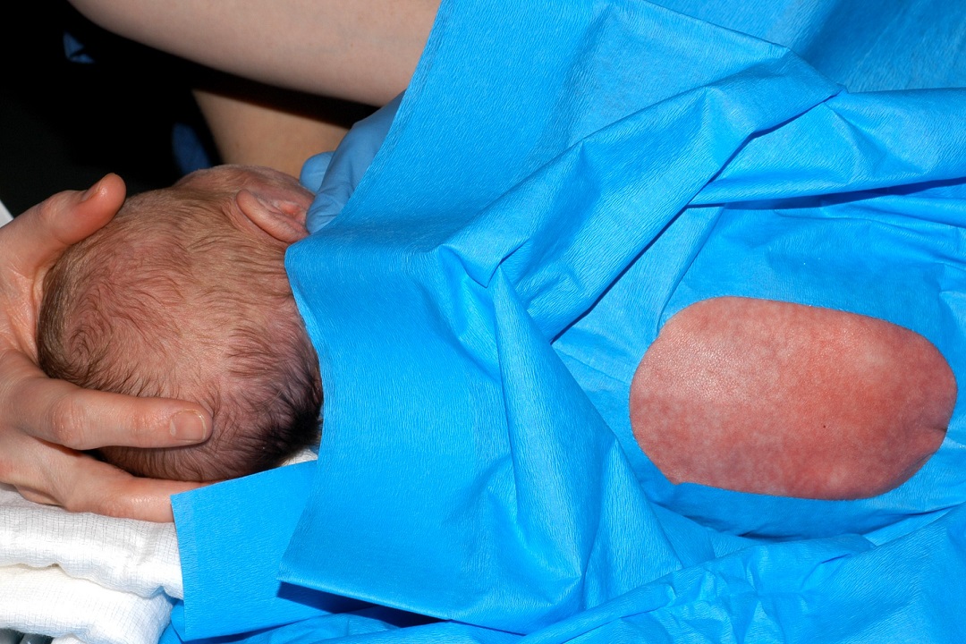 Baby in drapes
