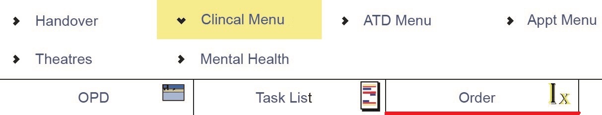 Screenshot of Order pane